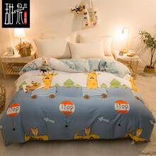 甜晨家纺 全棉被套单件卡通纯棉被单单人学生宿舍双人被罩 新款高支高密 小鹿乐园 被套单件160x210cm