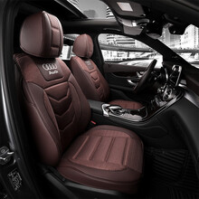 全包围汽车坐垫新奥迪a6l a4l q5l  a3 q3 q2l q7 a8专车专用座套四季通用座垫 【冰丝】咖色--标准款 2021款全新奥迪5座全包座椅套