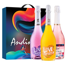 超市	爱之湾薰衣草蜜莫萨玫瑰甜起泡酒气泡葡萄酒果酒750ml*3瓶礼盒装西班牙进口无香槟杯