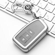 雷克萨斯钥匙套ES200汽车钥匙扣ES300h壳RX300凌志NX200 UX260H CT200包 雷克萨斯A款【铂金银】+金属挂扣（全包款）