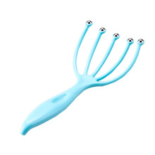 【七大仓发货】艺靓斋 头部按摩神器爪 五爪滚珠抓头神器经络刷挠头抓头皮头部按摩梳子穴位按摩爪 蓝色