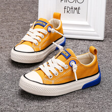 【春日优选】迪士尼大牌童鞋男童鞋子春秋款女童帆布鞋2021年春季小童软底布鞋透气儿童板鞋潮 姜黄色 28