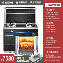 意凡集成灶蒸烤一体灶家用分体式蒸烤消毒柜独立分离一汽一电两用自动清洗头部加热变频电机模块化蒸烤箱 一米大户型机—左消毒柜右蒸烤 液化气/灌装煤气