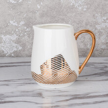 北欧风格创意简约金边咖啡壶 陶瓷糖罐奶罐配套器具欧式茶壶 斑马金奶壶