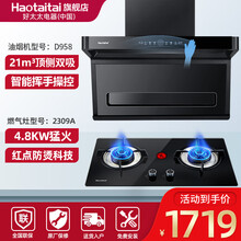 Haotaitai好太太油烟机D958 家用顶侧双吸抽烟机 灶具套装 厨房大吸力自清洗 烟灶两件套[D958+2309A]天然气