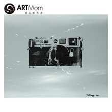 墨斗鱼艺术蒲冬布面油画原创复古相机M6原作孤品手工画框装裱收藏证书美式风格软饰配画40*50cm