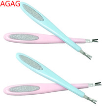 美甲死皮叉死皮推深V型死皮刀去倒刺修理指甲工具指甲锉双用 5个装 颜色随机发