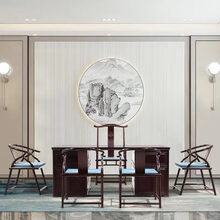 仙都森木 红木家具血檀【学名：染料紫檀】智能茶桌实木办公桌茶桌椅组合套装新中式多功能仿古家居泡茶卓 1.77茶桌+素面主人椅+4张圈椅