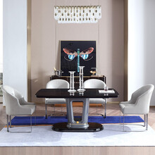 意式轻奢餐桌家用别墅餐桌现代简约整套餐餐厅桌椅组合CK105 长餐桌