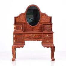 DFJXW F红木家具缅甸花梨（学名：大果紫檀）高低床 全实木 双人床明清古典仿古含床头柜 梳妆台