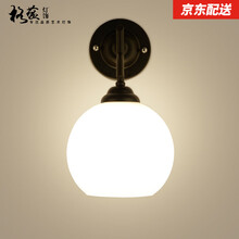 格蕴 复古美式田园乡村单头壁灯卧室书房床头灯走廊过道门厅北欧灯 黑色单头壁灯