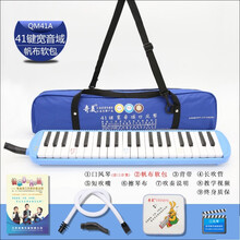 奇美口风琴41键宽音域口风琴中小学生用初学者课堂教学演奏乐器 41键宽音域  蓝色(帆布软包)加吹管1套