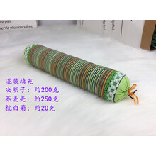 颈椎小圆枕决明子小圆枕头颈椎枕棒荞麦皮护颈枕脊椎修复反弓硬器圆柱枕花睡神 浅绿色