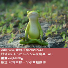 真自在青蛙摆件创意花盆微景观可爱动物送男女礼物日式车载圣诞节 青蛙打坐