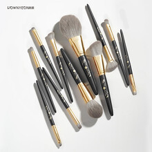 朗颜喜鹊化妆刷套装眼影刷散粉高光腮红美妆刷晕染眉鼻影侧影刷修容便携颜朗之琦全套装13支带刷包 喜鹊凤袍黑+便携刷包 13支套装