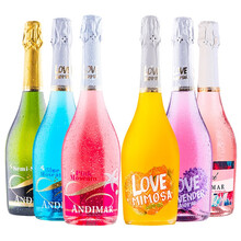 超市	爱之湾起泡酒甜型女士气泡葡萄酒果酒750ml*6支整箱组合西班牙进口无香槟杯