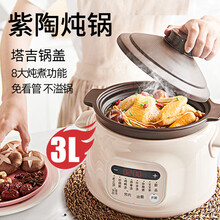 健丝美电炖锅家用紫陶瓷煲汤粥锅全自动煮粥神器砂锅炖盅智能炖锅GK1 3L陶瓷内胆