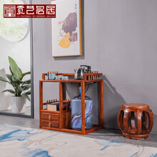 贡艺名居 红木家具非洲花梨（学名：刺猬紫檀）茶水柜实木茶几边几中式餐边柜储物柜 茶水柜（长67*宽34.5*高72）