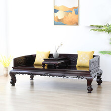 青龙韵阁 红木家具血檀（学名：染料紫檀）原木罗汉床中式罗汉榻实木贵妃床塌客厅仿古午睡塌沙发床 罗汉床