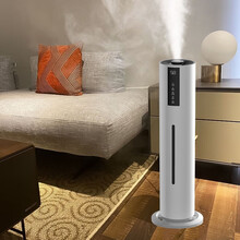 净享落地式上加水空气加湿器卧室家用大雾量除菌静音大容量香薰办公室内客厅超声波增湿机QT-JS2018 白色-UV杀菌版