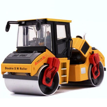 合金大号双钢轮压路机工程汽车仿真模型铺路机运输车模儿童玩具 双钢轮压路机-黄色（精帮盒装）