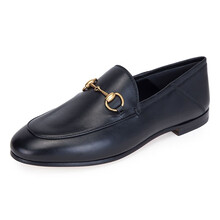 古驰 GUCCI 女士黑色牛皮马衔扣乐福鞋 414998 DLC00 1000 38+