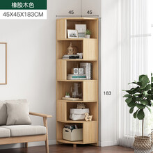角柜  墙角柜   收纳柜转角柜置物架客厅多功能三角柜储物柜餐厅边角柜 【六层】木45*45*183 组装