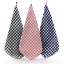 沐凡毛巾家纺 纯棉方巾 3条装全棉纱布加厚小方巾柔软吸水成人儿童洗脸面巾 小小格3条装