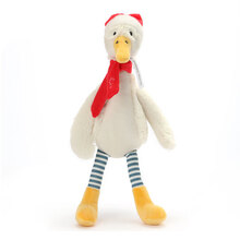 happyhorse毛绒玩具白鸭子公仔宝小儿童安抚公仔可爱新年玩偶礼物 圣诞鸭 40厘米(限量)