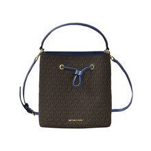 迈克·科尔斯（MICHAEL KORS）MK新款Suri系列女士经典印花大号水桶包手提包斜挎包女包 棕蓝35F0GU2M7B DK CHBRY MLT