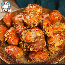 香辣蟹罐装熟食小螃蟹即食全母蟹一元蟹大闸蟹麻辣蟹钳零食小海鲜 350克全母蟹一罐(蒜香味)