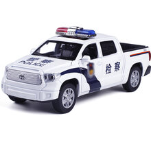 嘉业1:32丰田皮卡警车城管车美国皮卡合金声光回力汽车模型玩具 警察法院车盒装