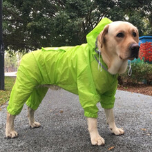 Hoopet狗狗雨衣中型大型犬金毛边牧全包四脚防水大狗衣服 （活力的草绿色）全包防水四脚雨衣 4XL:背长53cm-建议26~40斤