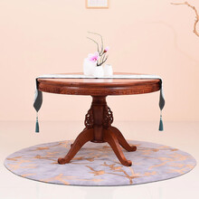 艺铭天下红木家具缅甸花梨（学名：大果紫檀）餐桌椅实木仿古休闲中式饭桌圆餐桌歺桌 单桌 直径98*高78cm