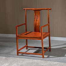 苏汀小镇红木家具非洲花梨（学名：刺猬紫檀）灯挂椅 中式实木靠背椅休闲椅茶椅餐椅仿古太师椅围椅茶桌椅凳 长58*宽48*高93(座高43)cm