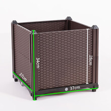 漫德（包邮）塑料花盆37*37*34(加深一联需38L土）种菜盆 种菜箱 种植箱 长方形大花盆 特大 花箱户外