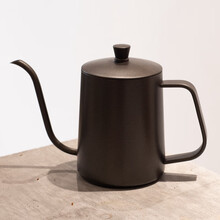手冲咖啡温度计 304不锈钢挂耳长嘴壶细口壶套装带温度计防烫把手600ml Y1手冲壶(600ml黑)
