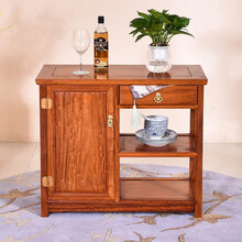 DFJXW F红木家具缅甸花梨（学名：大果紫檀）茶水柜餐厅餐边柜实木新中式歺边柜茶叶柜储物柜收纳柜 柜左：长80*宽38*高68cm