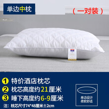 羽丝绒枕头单人双人枕芯一对装家用酒店护颈椎枕睡觉专用学生宿舍 单边绗缝【中枕】一只装
