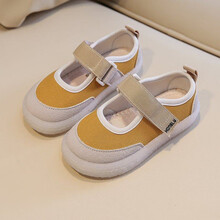 【焕新季】迪士尼大牌童鞋上新儿童帆布鞋女2021春秋新款一脚蹬宝宝幼儿园室内鞋小白鞋女童鞋子 黄 色 28码内长17.2cm