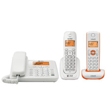 AT&T EL34109CN数字无绳子母机家用办公电话机 有线多子机固定老人机 34109白+1047-0橙一拖二