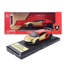 彩珀成真牛年限量款合金车模1:32兰博基尼文塔多SVJ红牛车模带回力灯光声音模型儿童玩具88473