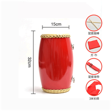 曲漾12 14 15CM腰鼓秧歌舞蹈皮幼儿园儿童腰鼓大人安塞腰鼓 15cm+鼓棒+背带+方巾+3米长绸