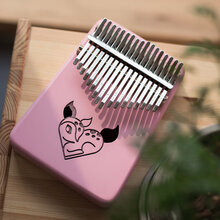 LAOLANR乐器 拇指琴 初学者卡林巴琴手指琴五指琴 粉色17音可爱单板 【桃花芯】粉色梅花鹿+配件+教程