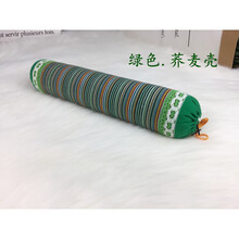 决明子小圆枕头颈椎枕棒荞麦皮护颈枕脊椎修复反弓硬器圆柱枕 绿色荞麦壳