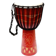 小影 非洲鼓 专业演出表演非洲鼓儿童手拍鼓成人山羊皮4寸6寸8寸12寸手工印尼非洲鼓初学者练习鼓 专业12寸红色赤夜(送鼓包背带、手铃、电子教程)