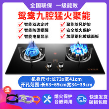 日本樱花煤气灶双灶家用台式嵌入式天然气液化气炉具厨房天燃气灶 九腔猛火黑色高配730MM 天然气