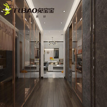 兔宝宝衣帽间定制小户型步入式衣帽间柜子组合全屋家具定制实木官方定制 2395*550*2500mm（详情咨询客服）