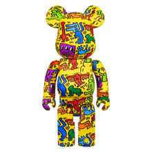 墨斗鱼艺术bearbrick涂鸦艺术家哈林款1000%黄色PVC材质zheng品保证日本直邮