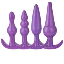 成人女用自wei慰器硅胶后庭肛塞同志用品扩肛器 黑色